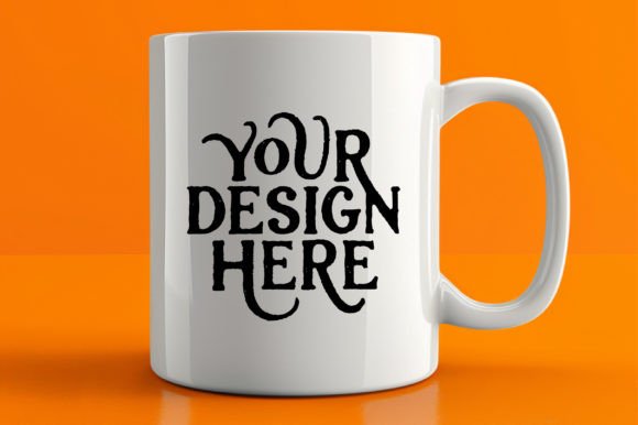 Download Background Orange,white Blank Mug,mockup - Premium Resources